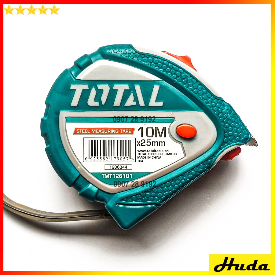 Thước kéo thép nền vàng(10m x 25mm) Total TMT126101