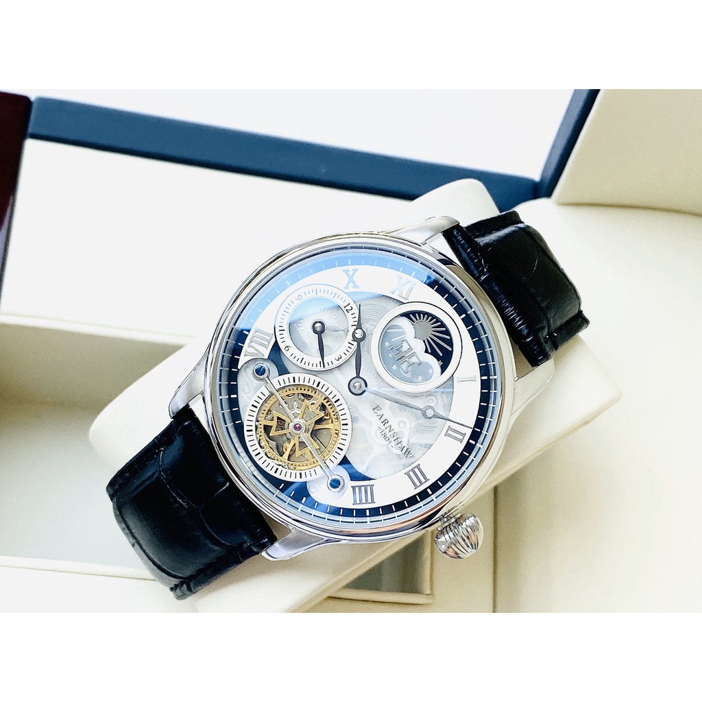 ĐỒNG HỒ NAM THOMAS EARNSHAW SUN AND MOON AUTOMATIC ES-8063-01 SIZE 43MM/ TỰ ĐỘNG LỘ CƠ/ CHUẨN XÁC/ 2 MÚI GIỜ/ CHỊU NƯỚC