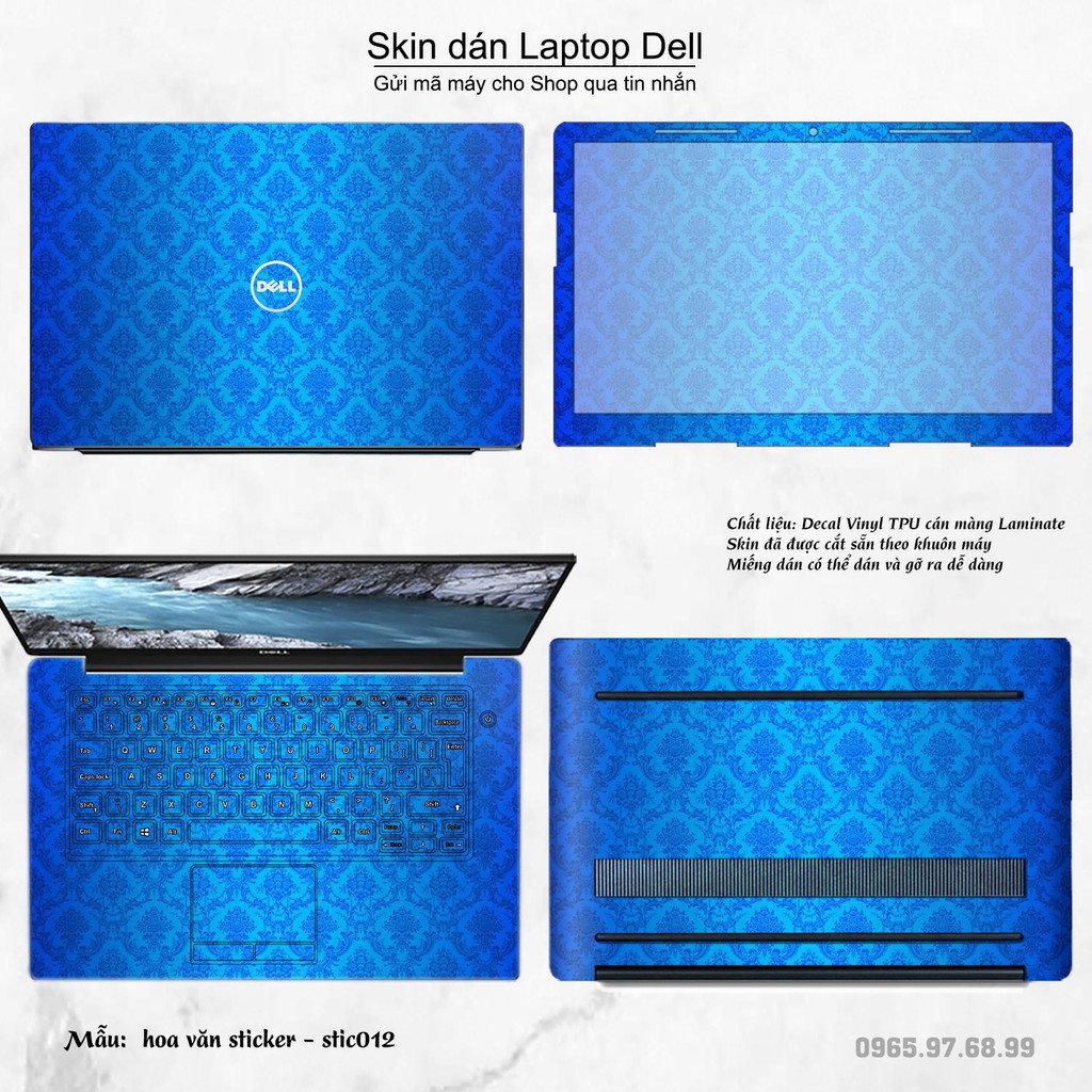 Skin dán Laptop Dell in hình Hoa văn sticker _nhiều mẫu 2 (inbox mã máy cho Shop)