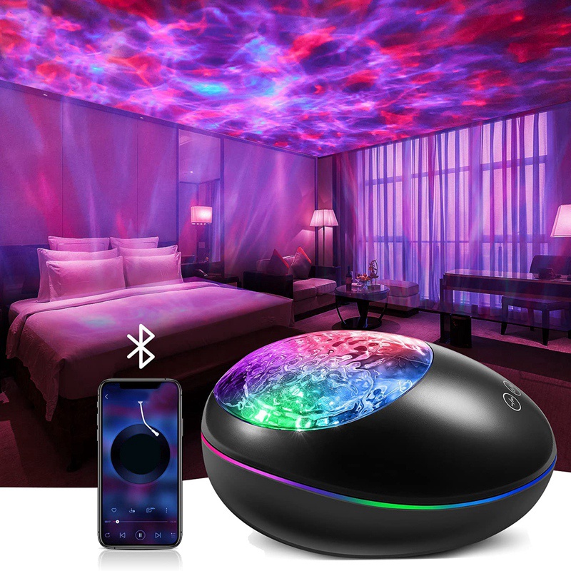 Đèn LED chiếu bầu trời sao/dải ngân hà/ gợn sóng biển đại dương lên có nhạc