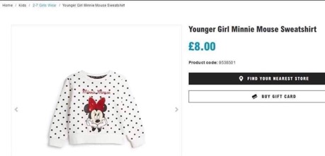 Áo nỉ Primark mickey hai màu