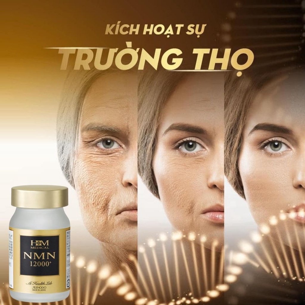 Viên uống Aishodo NMN 12000 - Viên trẻ hóa và chống lão hóa toàn diện