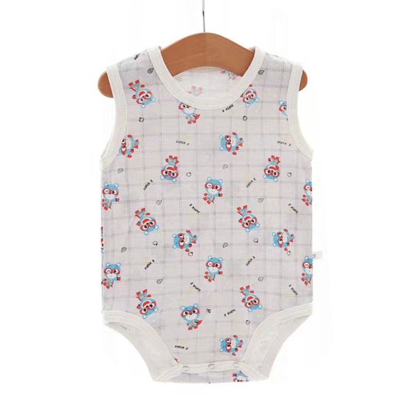 Bộ Áo Liền Quần Không Tay In Hoạt Hình Dành Cho Bé Trai Gái