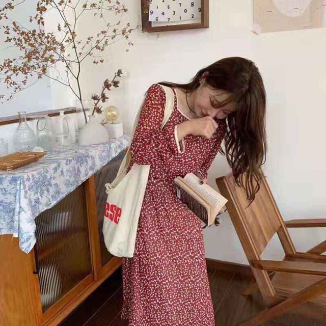 Váy Hoa Nhí vintage Đầm Voan Dáng Dài đẹp dễ thương dáng xòe có lớp lót Quảng Châu kozoda D18 | BigBuy360 - bigbuy360.vn