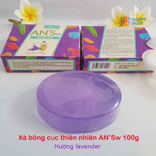 [HÀNG SẴN] Xà bông cục thiên nhiên AN'Sw 100g-Bạc Hà, Sả Chanh, Oải Hương (Lavender)