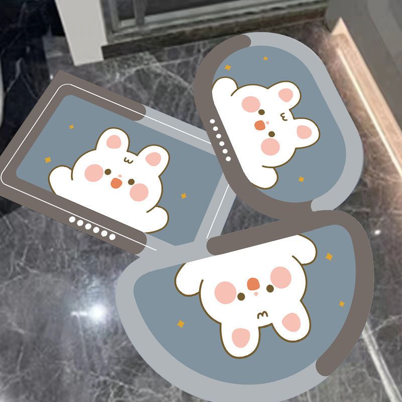 (Sẵn) Set 3 thảm chùi chân nhà tắm, thảm nhà vệ sinh chống trơn trượt, thấm hút nước