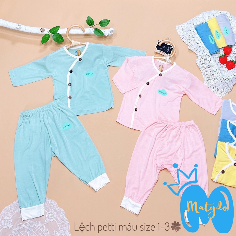 Quần áo sơ sinh MATYDO bé trai bé gái mùa hè thu đông giá rẻ đồ mới sinh cho bé Hi Mom dài tay màu