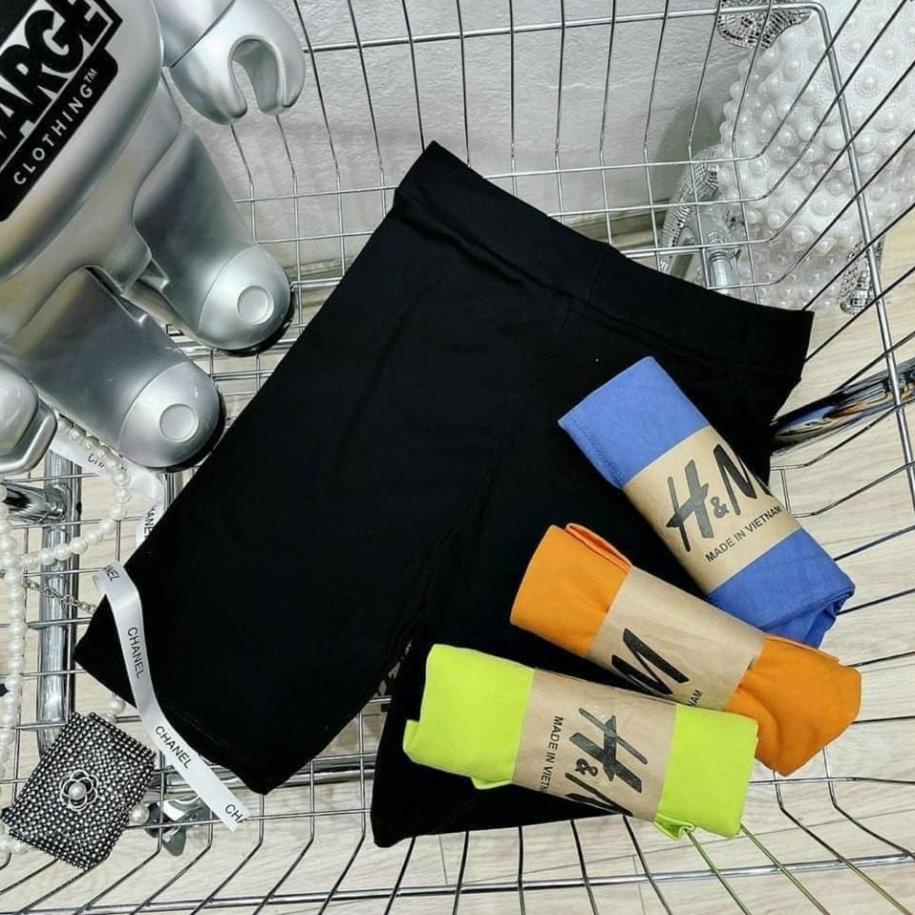 Set combo 3 quần legging nhiều màu lửng ngố biker nâng mông cotton