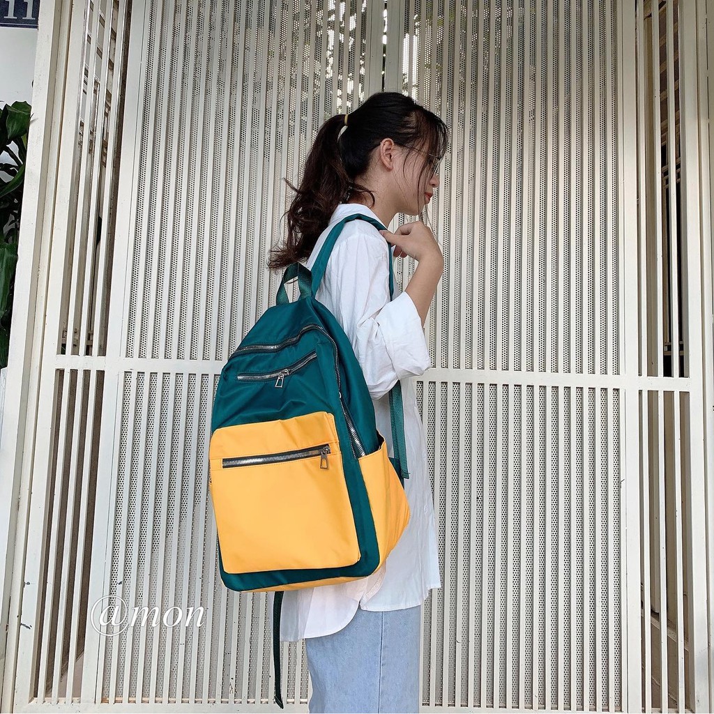 190719 Balo vải dù chống nước nhẹ - balo size 40x29 vải dù - balo đi học thời trang ulzzang nữ