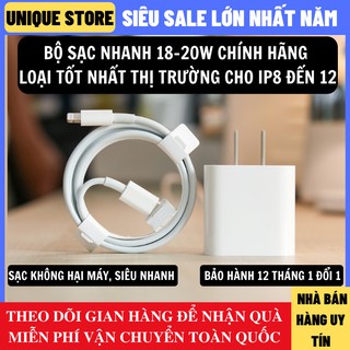 Bộ Sạc Nhanh Iphone 18W 20W PD Cáp C To Lighting Chất Lượng Bảo Hành 12 Tháng