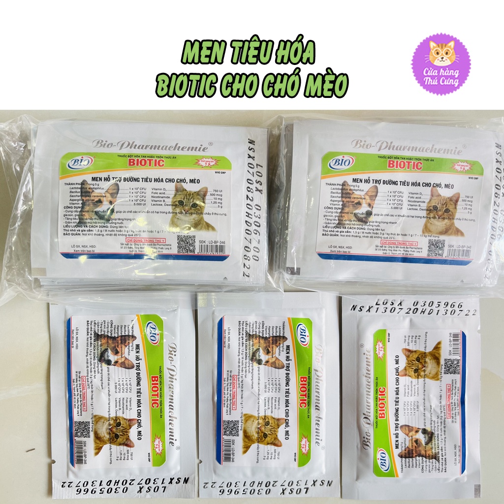 Men Tiêu Hoá BIOTIC - Chống Tiêu Chảy Chướng Bụng Chó Mèo