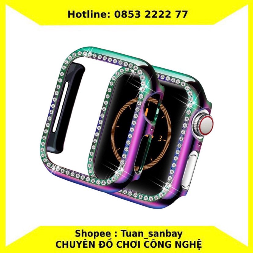 ỐP ĐỒNG HỒ THÔNG MINH VIỀN ĐÍNH HỘT ĐÁ NHIỀU MÀU XINH XẮN