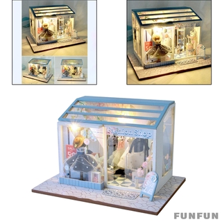 [Funfun1] Nhà búp bê thu nhỏ bằng gỗ kèm bộ đồ nội thất cho quà tặng trẻ em