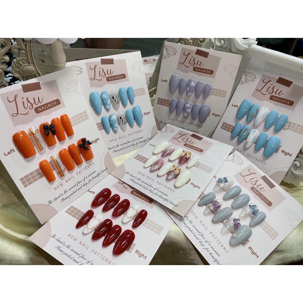 Bìa Nailbox giá tại xưởng.50k/100 tấm. Gắn Móng Tay Giả, Thẻ Nail Box - Size 9x11cm  - Màu Nâu Sang Trọng