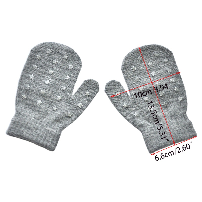 Găng Tay Giữ Ấm Chống Trượt Hình Ngôi Sao Hoạt Hình Cho Bé 1-4 Tuổi