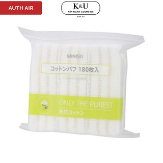 Bông tẩy trang miniso - 180 miếng - xuất xứ nhật bản
