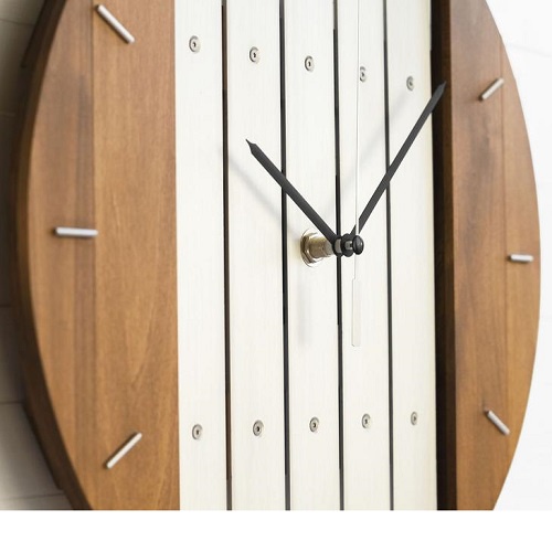 Đồng hồ treo tường gỗ La Mã, Đồng hồ treo tường trang trí kim trôi thiết kế in theo yêu cầu (Tặng Kèm Pin)