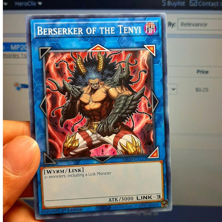 THẺ BÀI YUGIOH Berserker of the Tenyi - MP20-EN123 - Common 1st Edition