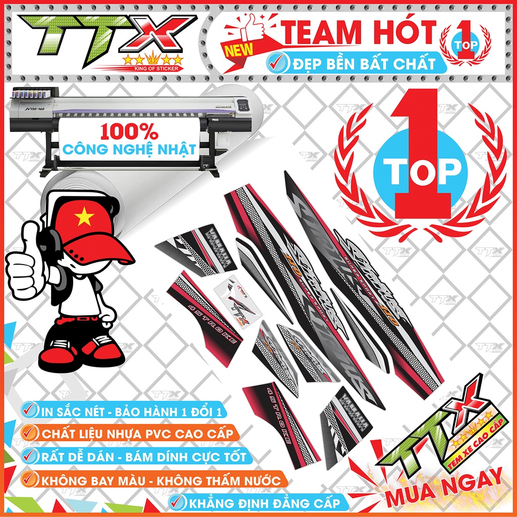 Tem chế sirius chấm bi , Team rời sirius dán xe màu hồng nền đen xám bạc tuyệt đẹp , Shop TTX Tem sirius mã