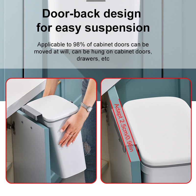 Thùng Đựng Rác 7 / 9L Có Nắp Đậy Gắn Tường Nhà Bếp / Phòng Tắm