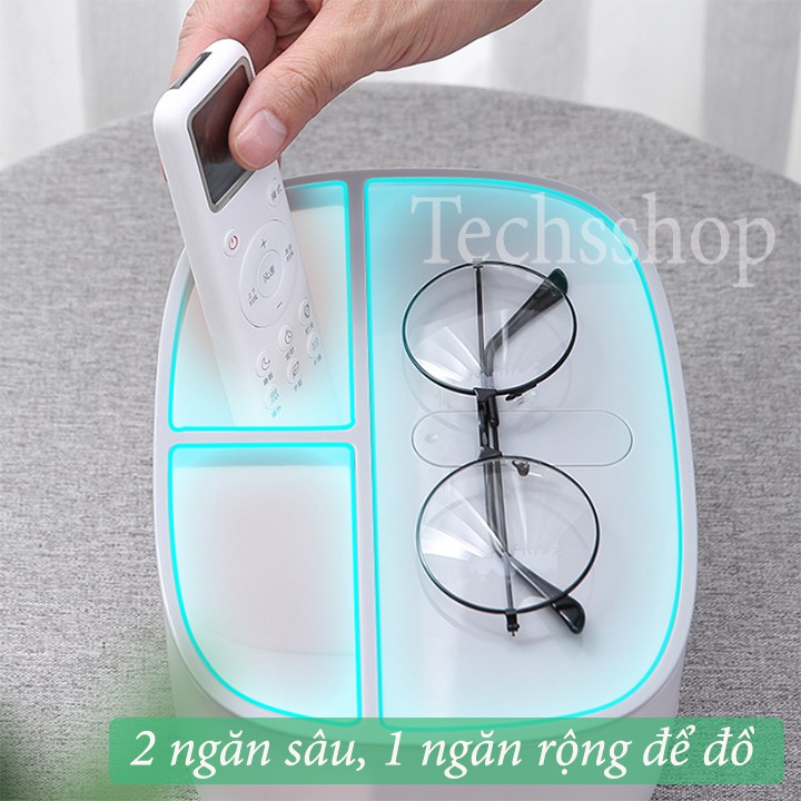 Hộp Đựng Giấy Để Bàn Ecoco E2009 Có Giá Để Điện Thoại - Hôp Để Giấy Ăn Các Loại Phòng Khách Nhà Bếp Đa Năng