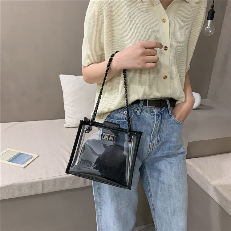 Túi đeo vai trong suốt dáng nhỏ, túi đeo chéo nữ MEIXIAOMEI thời trang, phong cách Hàn Quốc trẻ trung, năng động