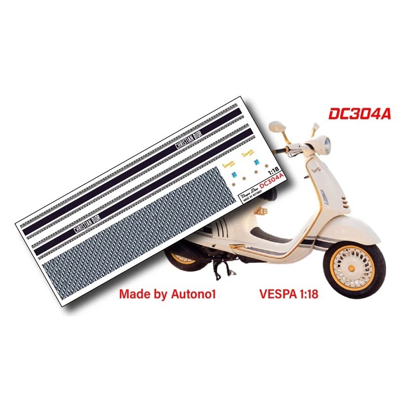DECAL NƯỚC ĐỘ VESPA 946 DIOR 1:18 DC304A