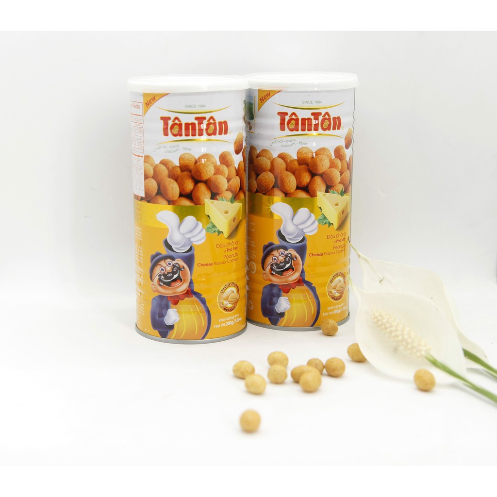Đậu phộng vị Phô Mai Tân Tân lon 200g