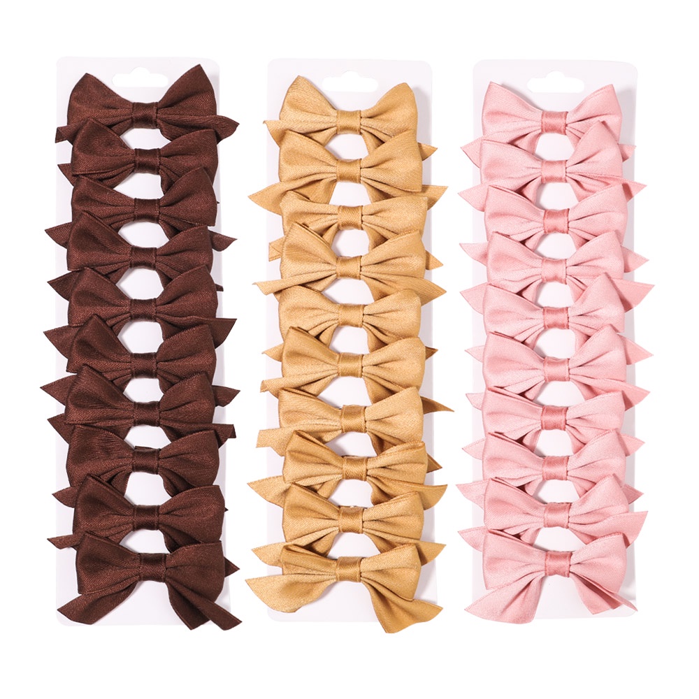 KIDSBOWS Set 10 Kẹp Tóc Nơ Màu Trơn Thời Trang Cho Nữ