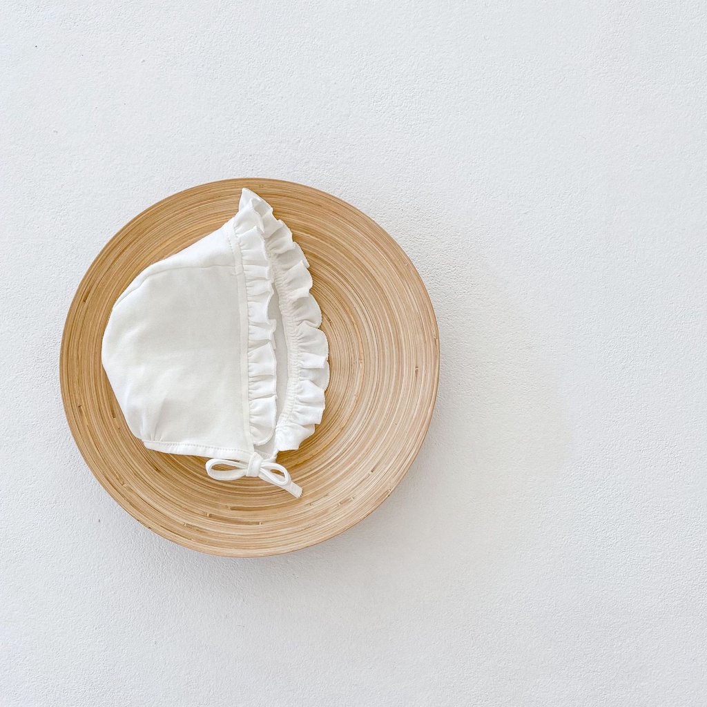 Bộ Áo Liền Quần Tay Dài Phối Ren Cổ Bèo Dễ Thương Cho Bé Gái Sơ Sinh Ins2021