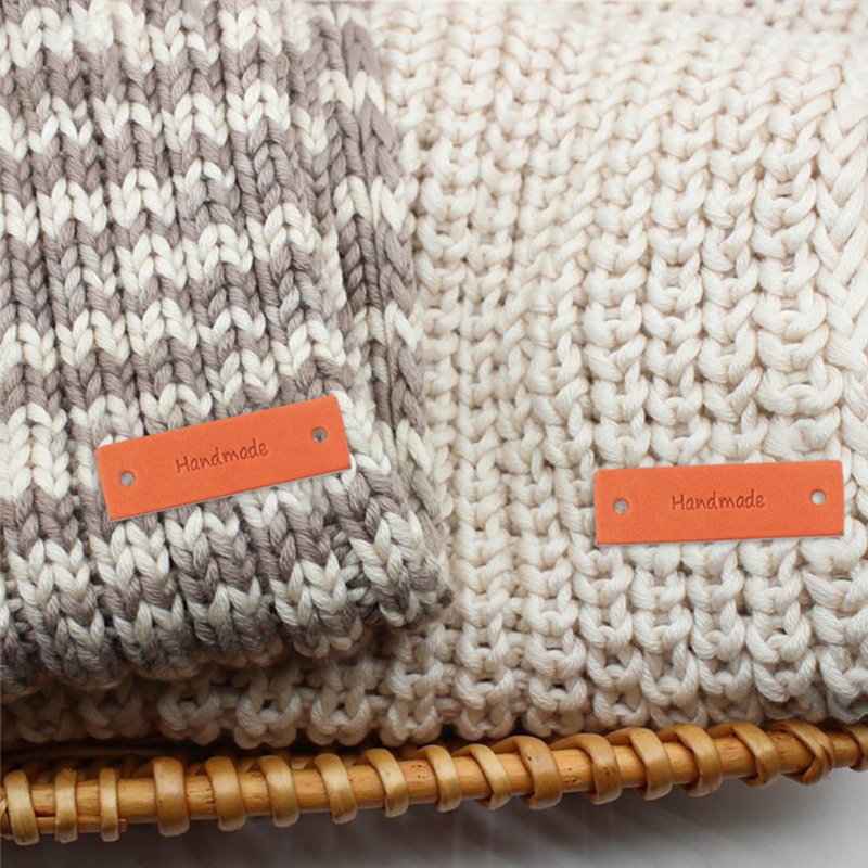 Brroa 1 Nhãn Dán Chữ Handmade DIY Bằng Da Hình Chữ Nhật Dập Nổi