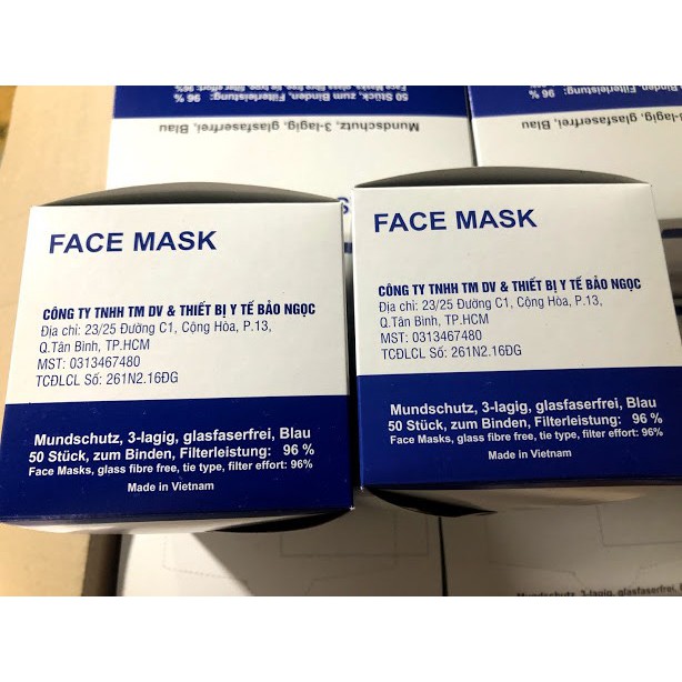 KHẨU TRANG Y TẾ BẢO NGỌC FACE MASK LOẠI RẺ 1 HỘP 50 CÁI | BigBuy360 - bigbuy360.vn