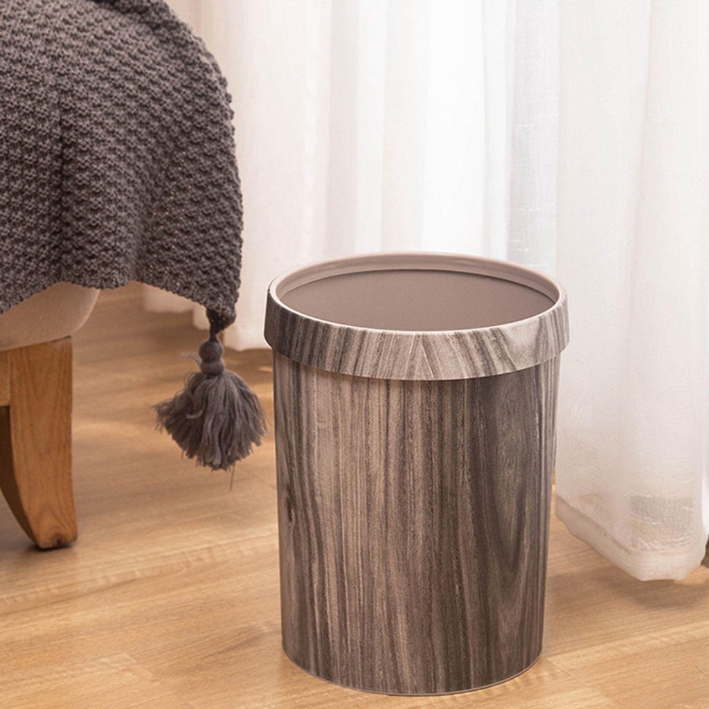 Thùng Rác Bằng Gỗ Phong Cách Retro Tiện Dụng Cho Phòng Khách / Nhà Bếp / Phòng Tắm