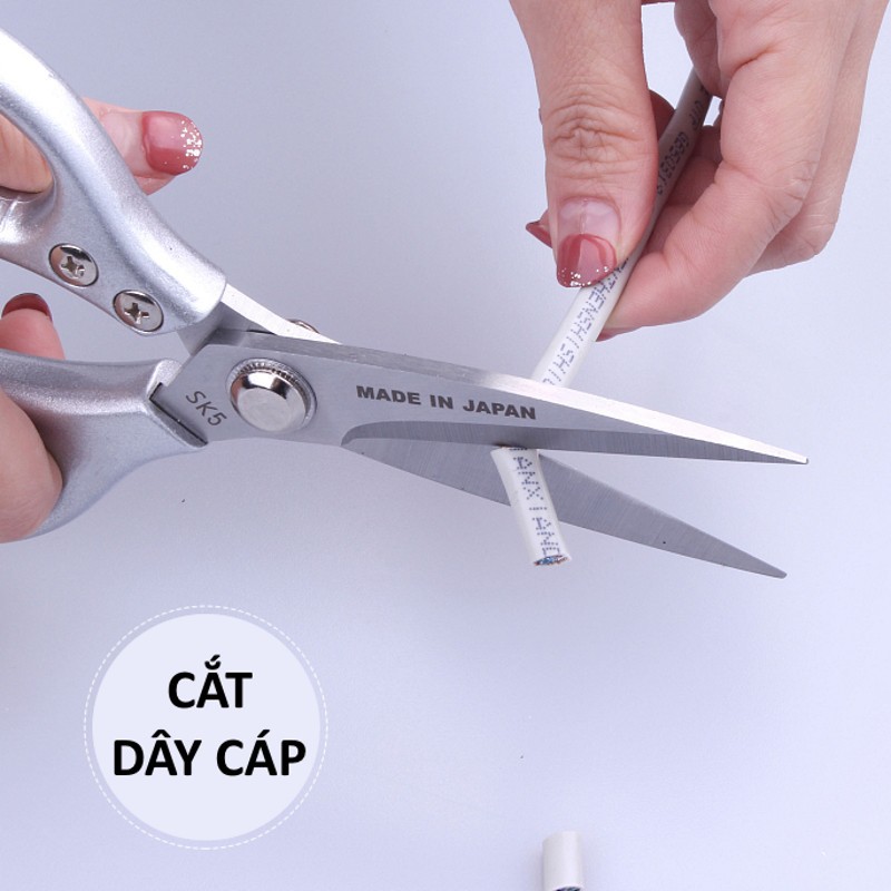 Kéo Cắt Gà Kéo Nhật Làm Bếp Đa Năng Cắt Vải Cắt Giấy SK5 Siêu Sắc Size Lớn