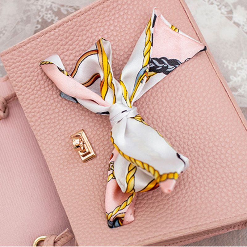 ❀LIDU Women PU Leather Handbag Shoulder Lady Crossbody Bag Tote Messenger Purse with Scarf Decor