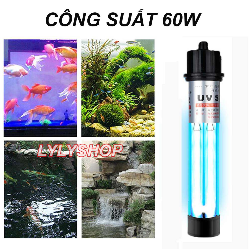 Đèn UV 60W Sterilization King Bóng Kép cao cấp, diệt tảo, diệt khuẩn cho bể cá, hồ cá, hồ thủy sinh siêu sạch ( Trắng)