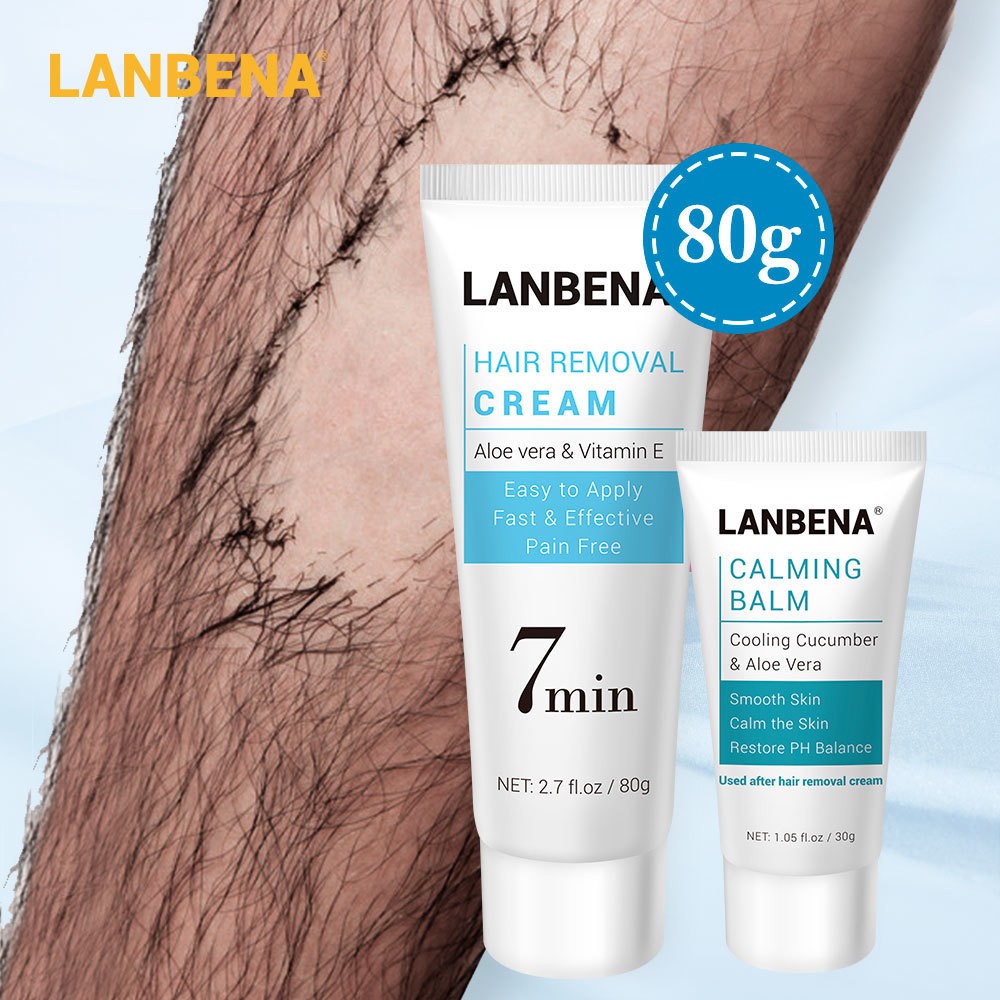 LANBENA Hair Remove Set Hair Removal Cream+Calming Balm Cream