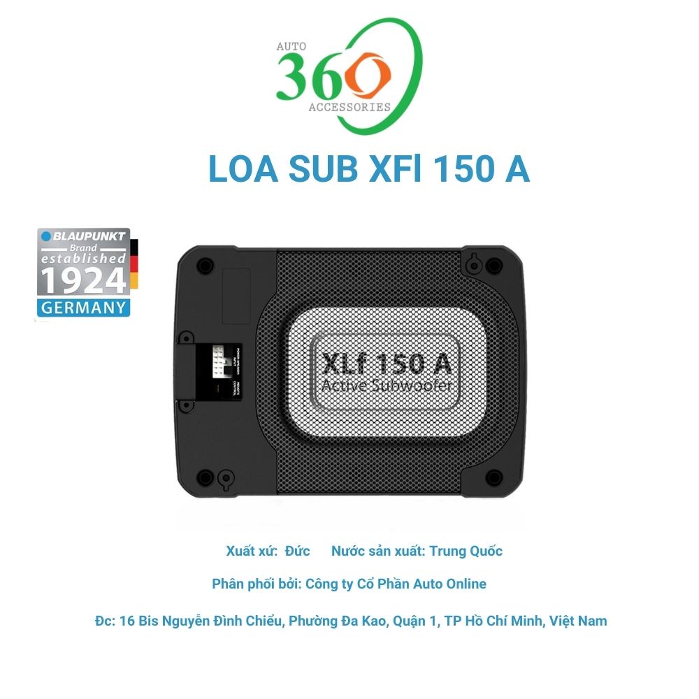 Loa Sub loa siêu trầm Blaupunkt XLf 150 A chính hãng, lắp gầm ghế tiết kiệm không gian xe ô tô