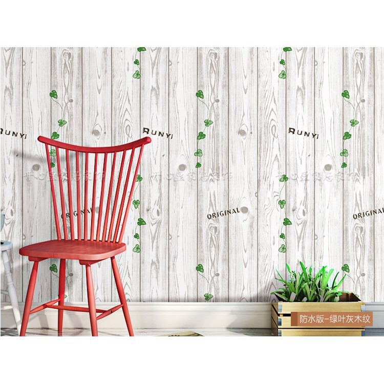 DECAL 1m Giấy dán tường khổ rộng 60cm ( có sẵn keo ) - GIẢ GỖ CỎ MAY BB008