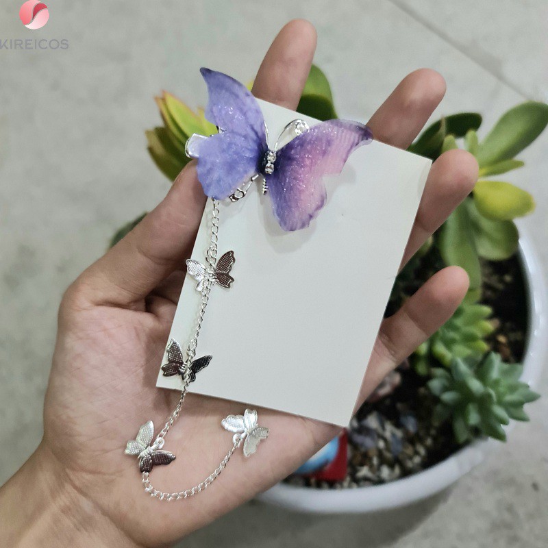 Kẹp Tóc Tiên Nữ Hình Bướm Tua Rua Siêu Xinh