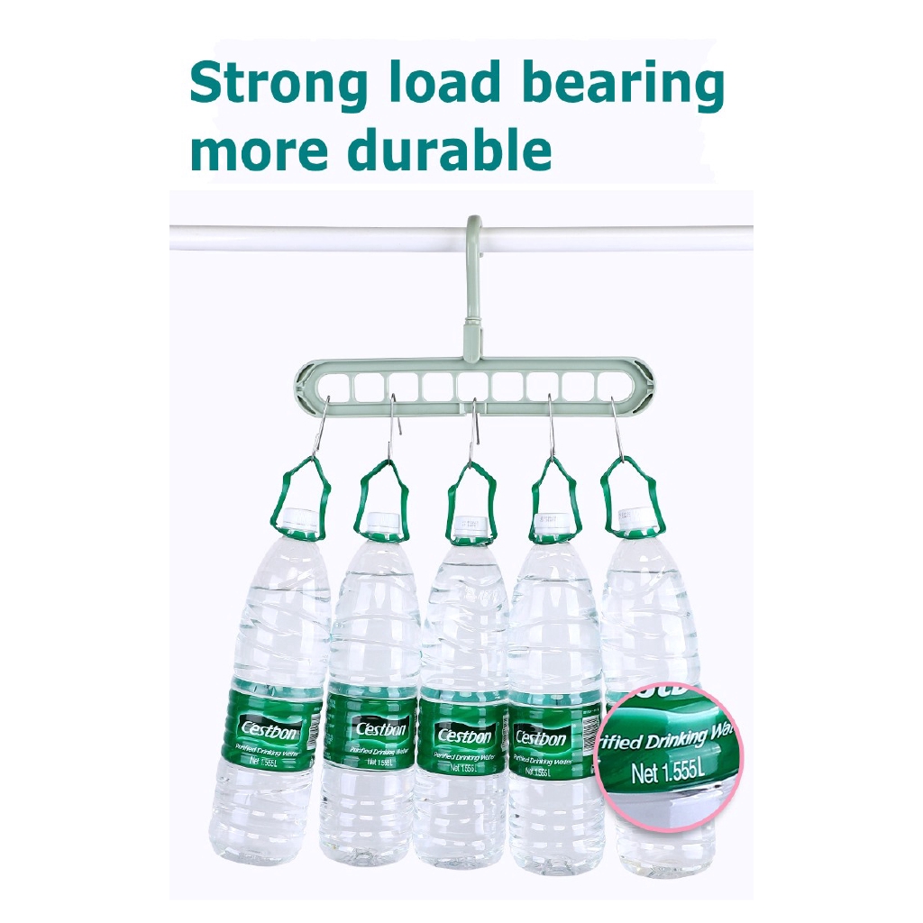 Móc treo quần áo 9 lỗ dạng xoay 360 độ chất liệu bền không chiếm diện tích