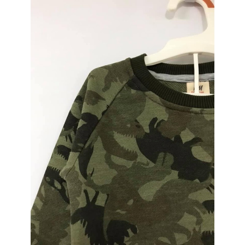 Bộ nỉ da cá H&M hình ô tô và khủng long xanh cho bé