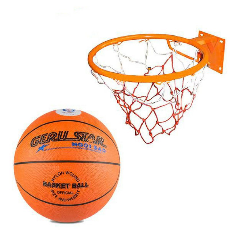 [HÀNG CHUẨN 360] Combo Vành rổ zensport 40cm + quả bóng rổ No 6 (bộ sản phẩm đầy đủ) Hàng Chính Hãng