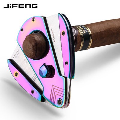 Jifeng gió xì gà kéo krupp thép không gỉ Streamer Màu sắc ảo ảnh sắc nét tuyết kéo hộp quà tặng JF-JZ-2