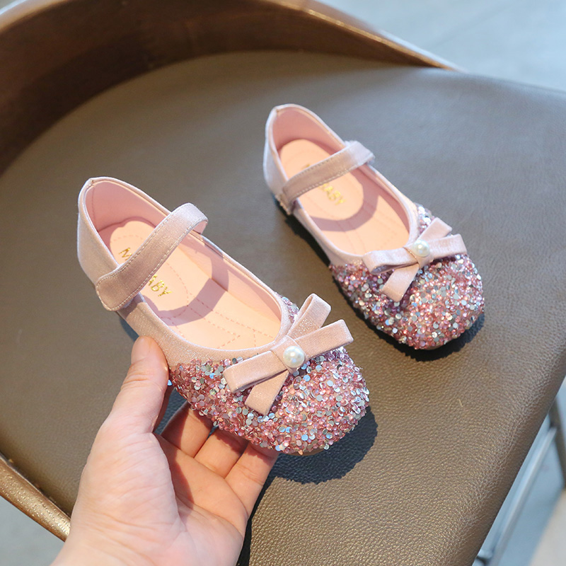 Giày da mềm đính nơ đáng yêu cho bé gái từ 2-6 tuổi