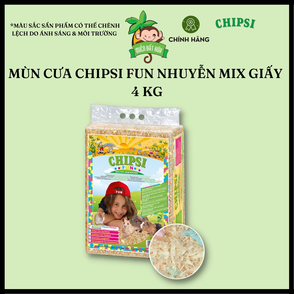 Lót chuồng Hamster - Mùn cưa chính hãng Chipsi 4 mùi hương 1kg, 3.2kg, 4kg cho hamster, thọ, bọ, nhím,...