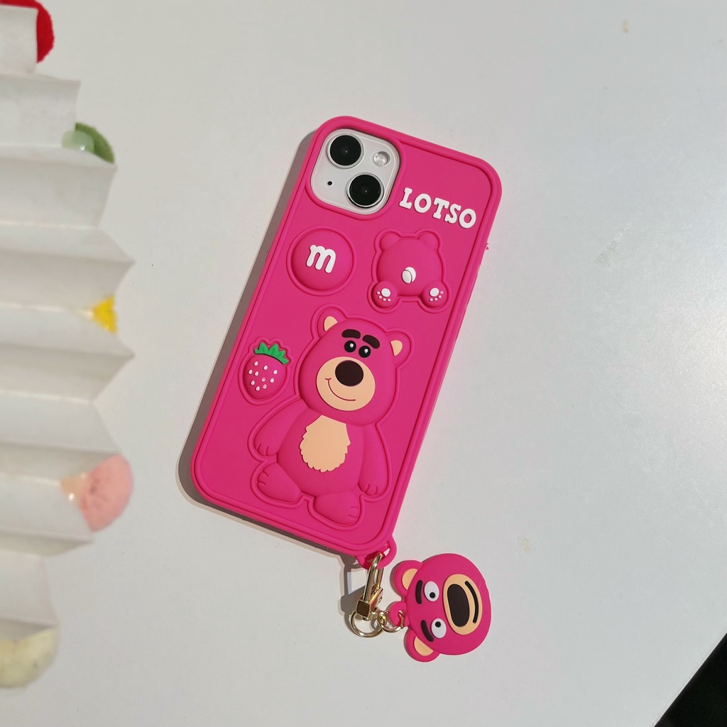 Ốp Điện Thoại Mềm Chống Rơi In Hình Gấu Dâu Hoạt Hình Cho iPhone 6 / 6S 7/8 7Plus / 8Plus / 6Plus 11/12 / XSMAX / XR