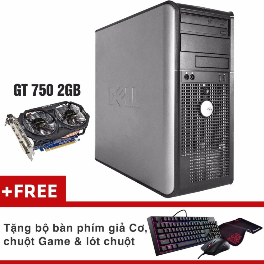 Máy tính chơi Game GTA V Dell Optiplex 780 MT (Core 2 QUAD Q6600, Ram 8GB, HDD 250GB, VGA GTX 750 2GB) + Quà Tặng