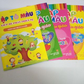 Bộ 4 quyển tô màu mầm non và phát triển IQ