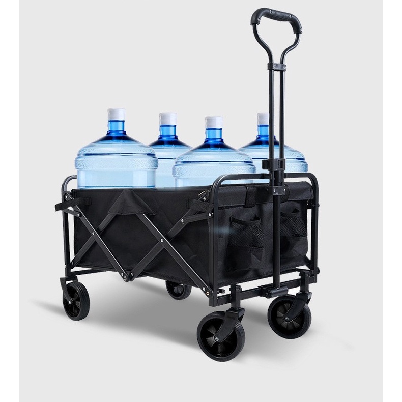 Xe kéo cắm trại gấp gọn 4 bánh vải oxford nhỏ gọn cho câu cá/ đi dã ngoại/ hoạt động ngoài trời